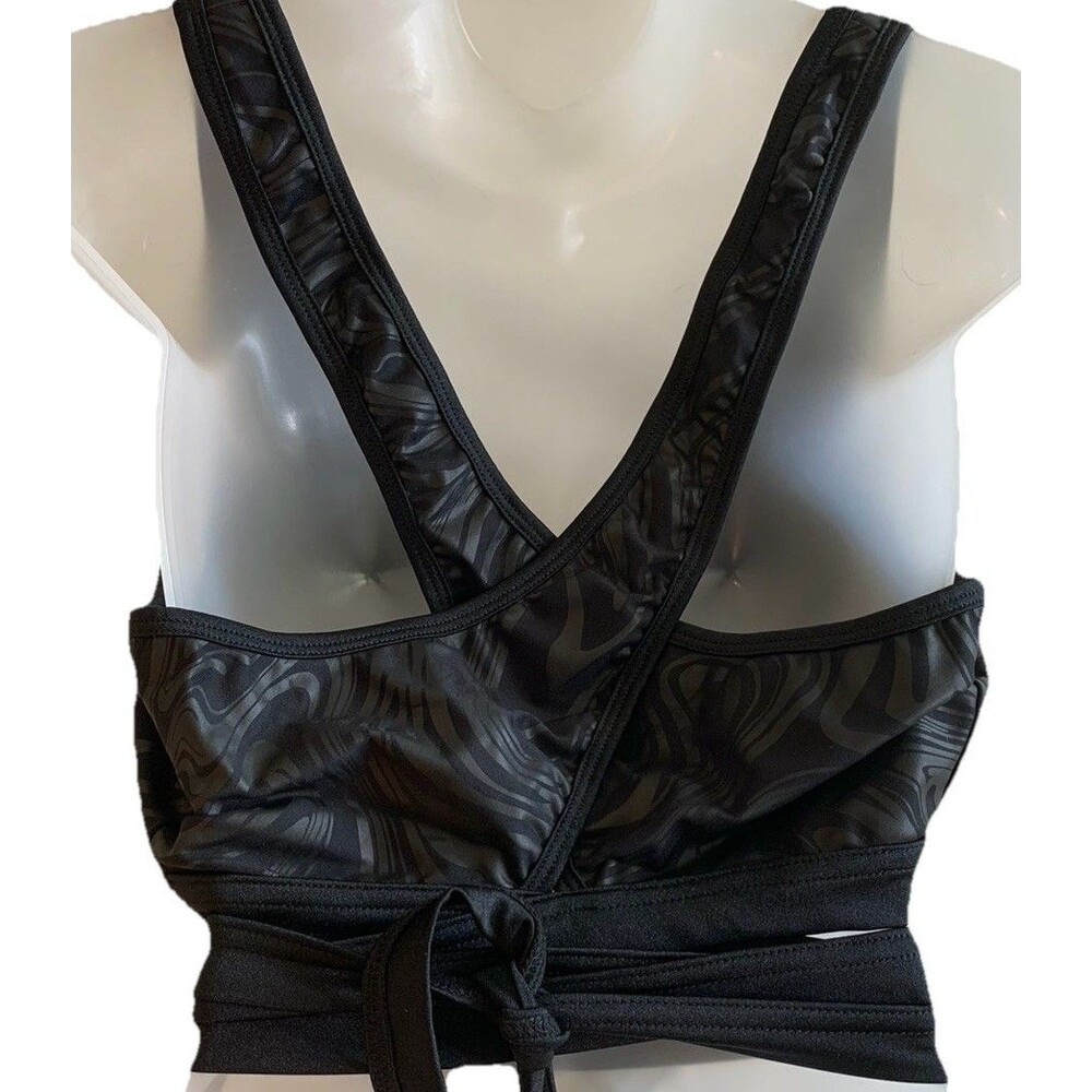 Rolita Couture Halter Wrap Rave Top Womens Plus Size Sleeveless Black Marble NWT - Picture 9 of 12